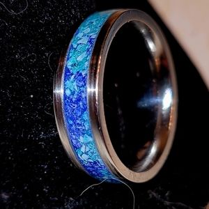 Handmade crushed stone ring